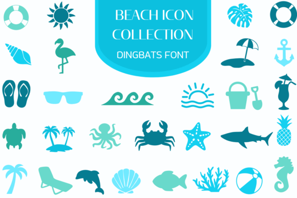 Beach Icon Collection: A Font That Speaks the Language of the Shore