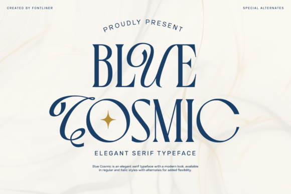 Blue Cosmic Font for Web Design
